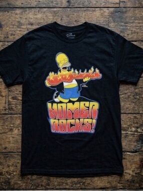 The Simpsons Homer Rocks Matt Groening T-Shirt Men’s Size Large